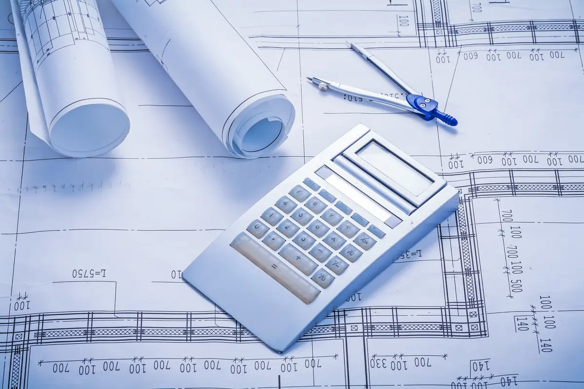 architecture plan with calculator